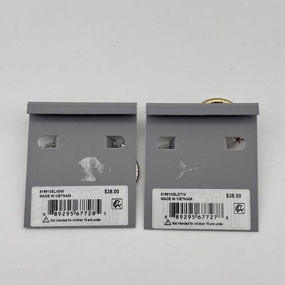 Robert Lee Morris Hoop Earrings Set of 2 Pairs Silver Gold Tone Textured NEW - Picture 2 of 9